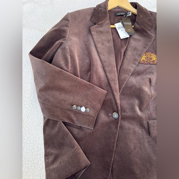 NWT Lauren Ralph Lauren Plus Size Bullion-Patch Corduroy Blazer - Picture 6 of 10